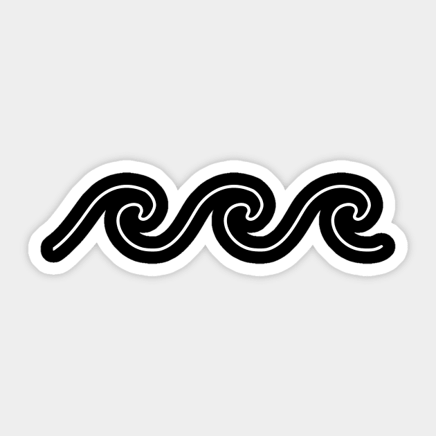 Wave Outline Drawing - Sea Lovers Sticker by mangobanana